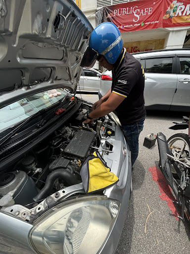 Car battery delivery service.